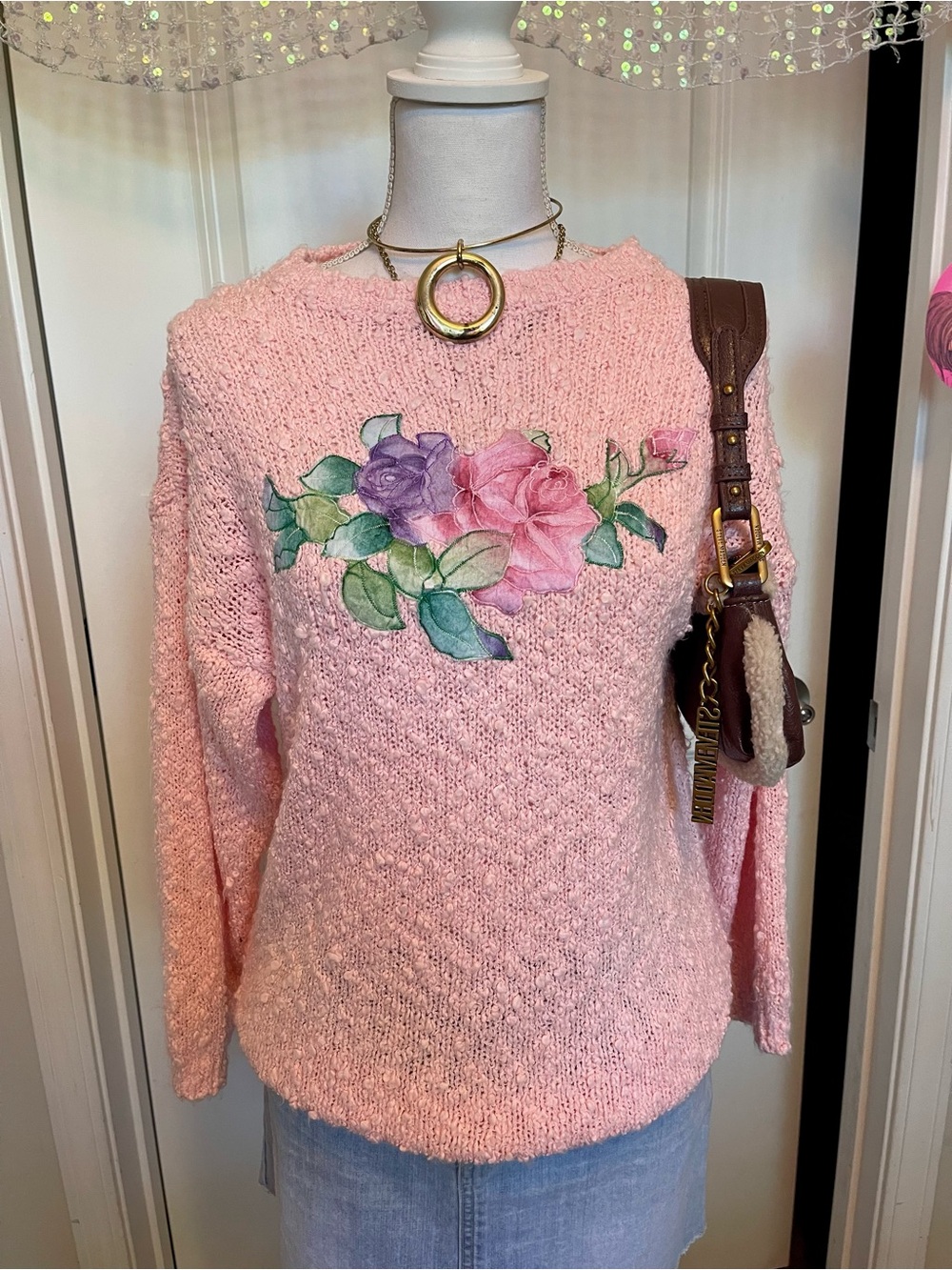 Maggie Lawrence : Pink Rose Knit Sweater!!